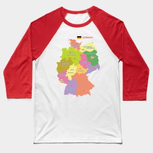 Administrative map of Germany Baseball T-Shirt